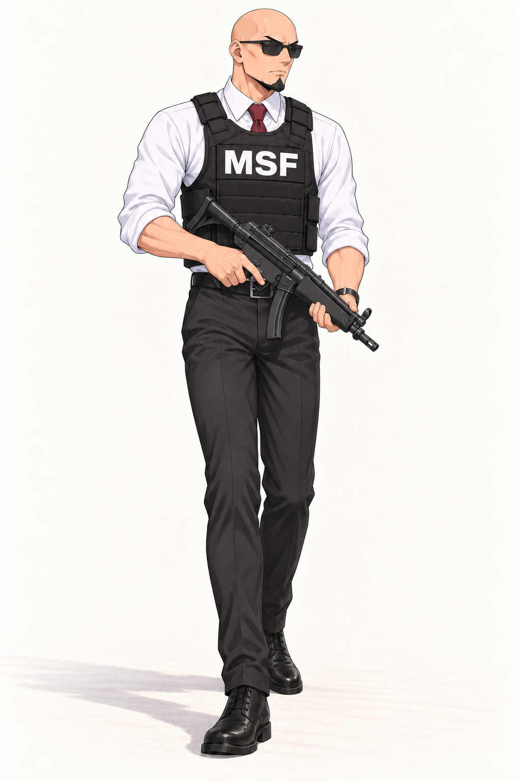 Reiner carries a compact firearm in front of his MSF vest.